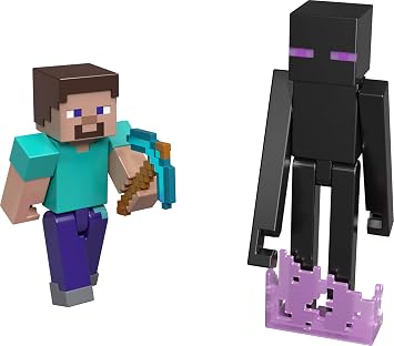 Mattel Minecraft HTN26 Entrance of Fear Kids Figure Playset with Steve and Enderman Characters Ages 6+ Multi