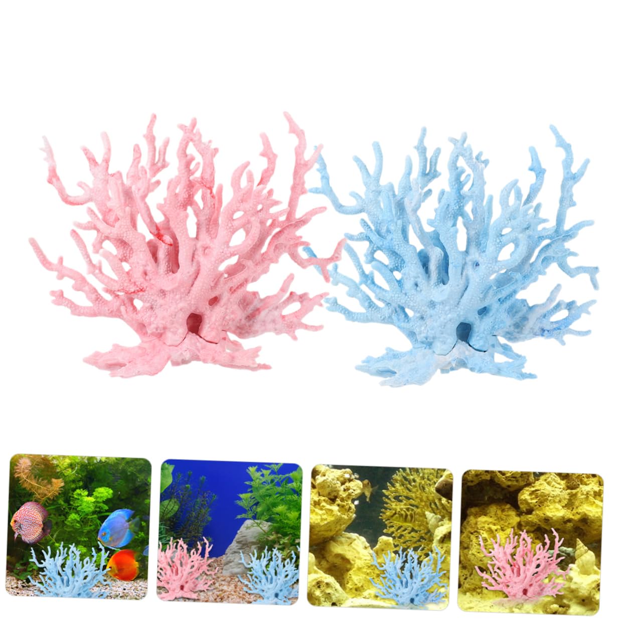BESPORTBLE Élégant Artificiel pour Aquarium d'eau Douce 4 Pièces Accessoires Décoratifs pour Aquarium