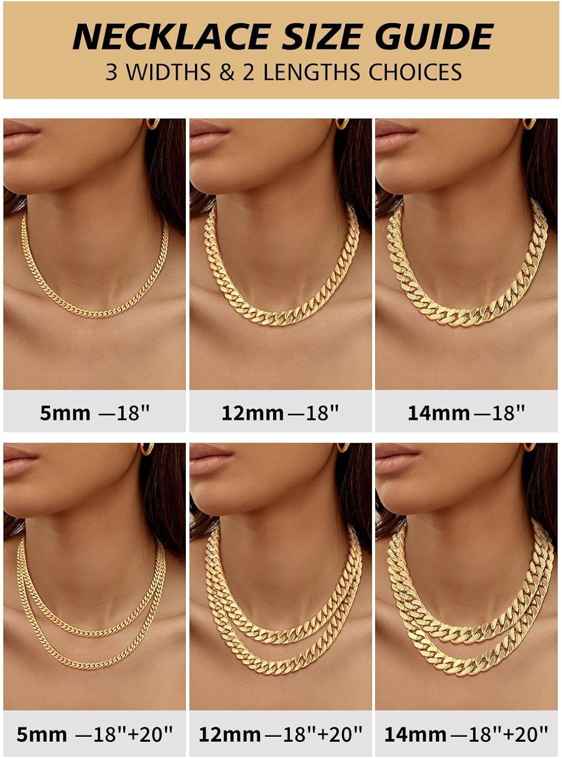 FindChic Chunky Cuban Link Chain for Women, Silver/Gold Plated Choker Trendy Statement Necklace, Thick Curb Chain Hip Hop Punk Jewelry Gift, Unisex Size 5/12/14mm - Image 4