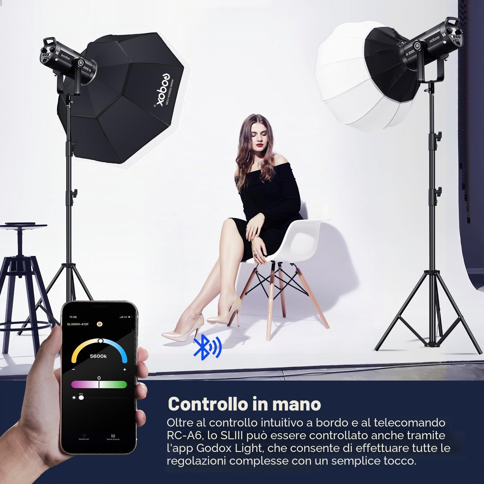 GODOX SL200IIIBi-Color LED Monolight luce fissa 160W/210W/330W 2800-6500K 80.400 Lux per Studio e Film TV Produzione