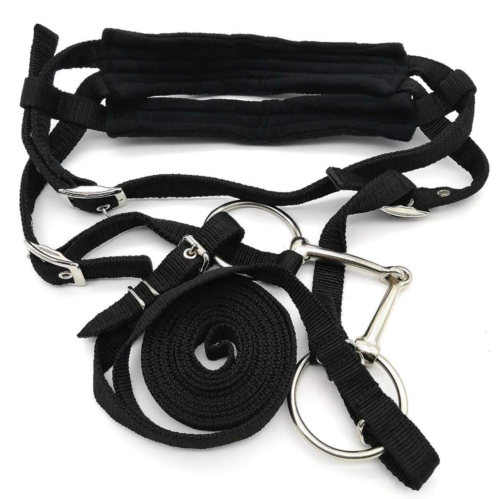 Bride en nylon de cheval épaississent doux S noir et accessoires de qualité