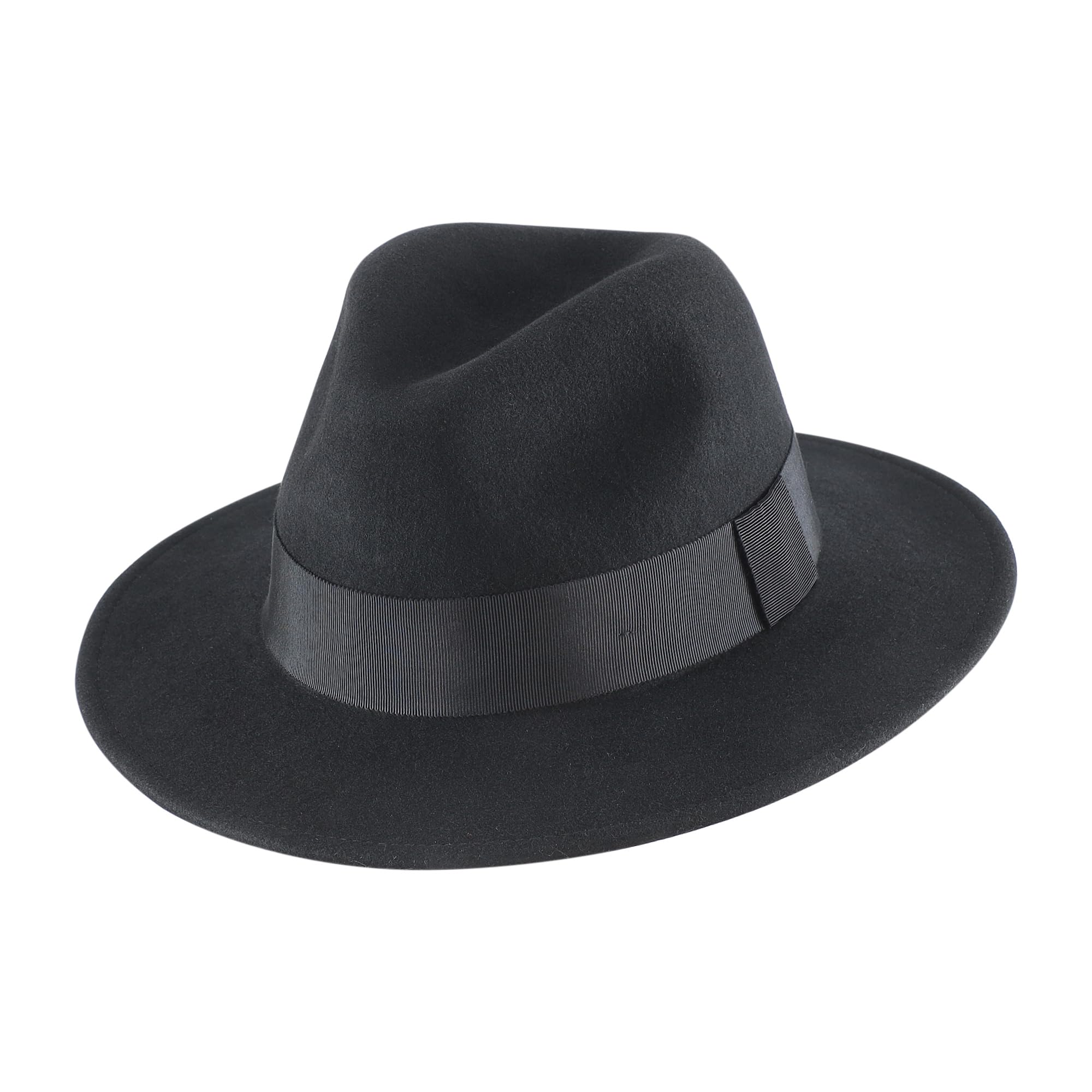 Home Prefer Sombrero Fedora de lana para hombre con banda clásica de ala ancha para hombre y mujer, sombrero de vestir Panamá