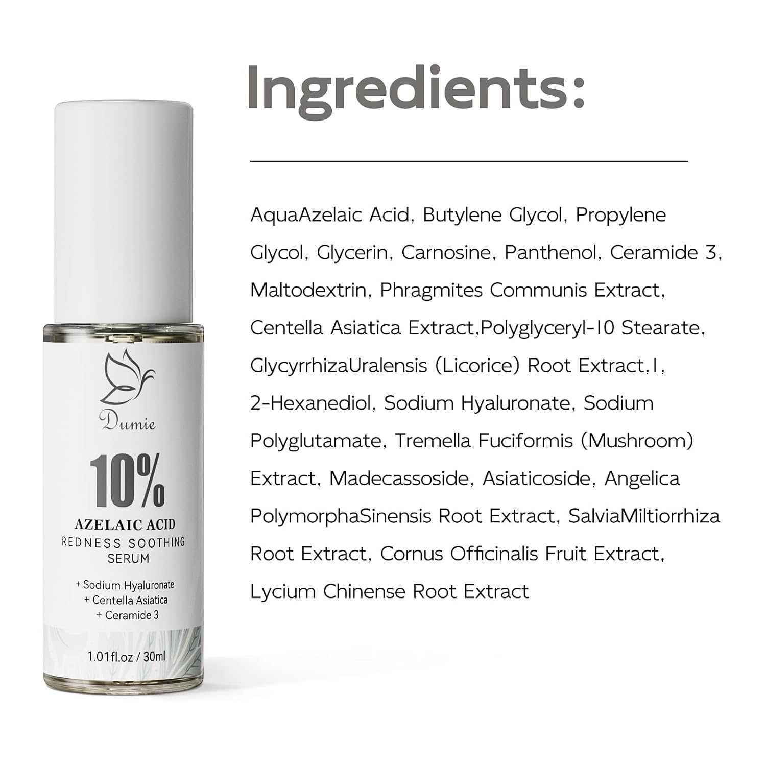 Azelaic Acid Serum 10%, Azelaic Acid for Face with Centella Asiatica Serum for Redness and Uneven Skin Tone, Hyaluronic Acid & Ceramide 3 – Soothes & Clears Pores for Sensitive Skin, 1.01 fl oz - Image 8