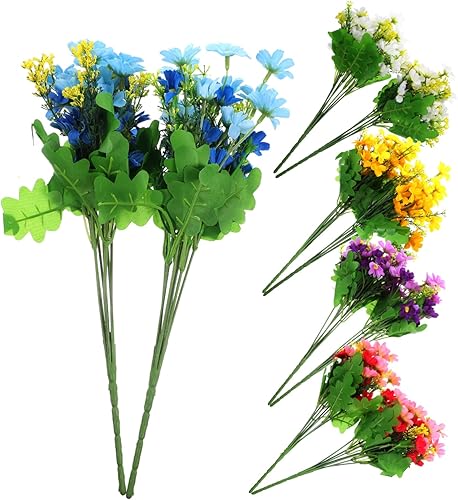ARTIBETTER 10 ramos de primavera artificiales de seda de margaritas africanas sintéticas, accesorios para fotos, plantas artificiales para