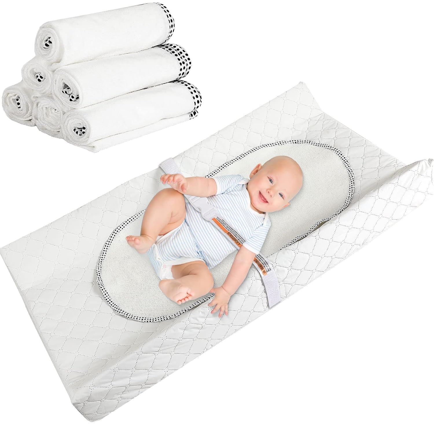Baby Changing Pad with 6 Pack Ultra Soft Plush Liners