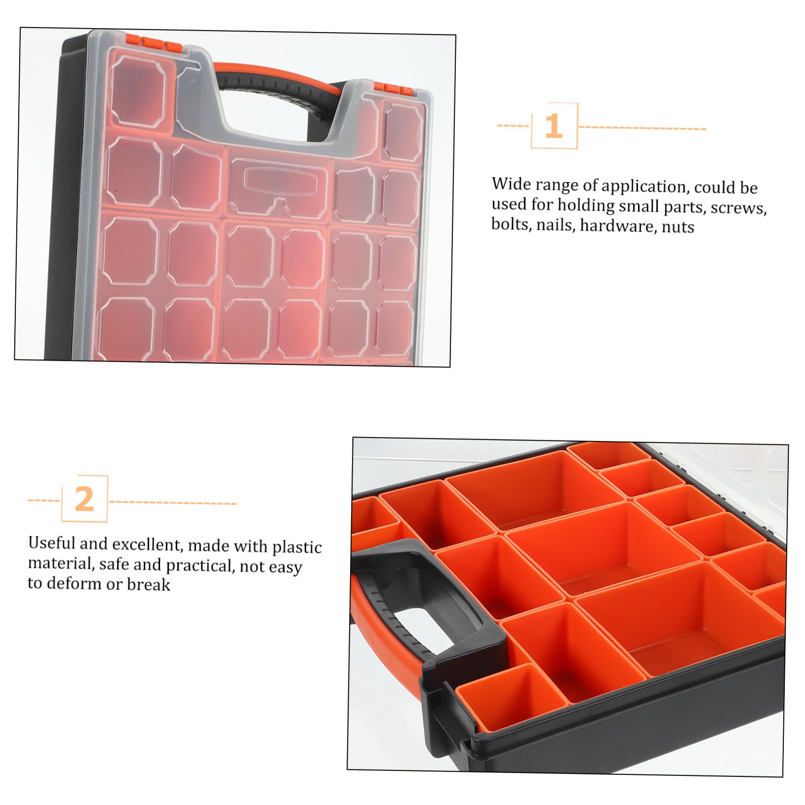 Scatola Portaoggetti in Plastica Trasparente con Scomparti Multipli Organizer Hardware per Bulloni e Piccoli Componenti Cassettiera Pratica per Stoccaggio Versatile