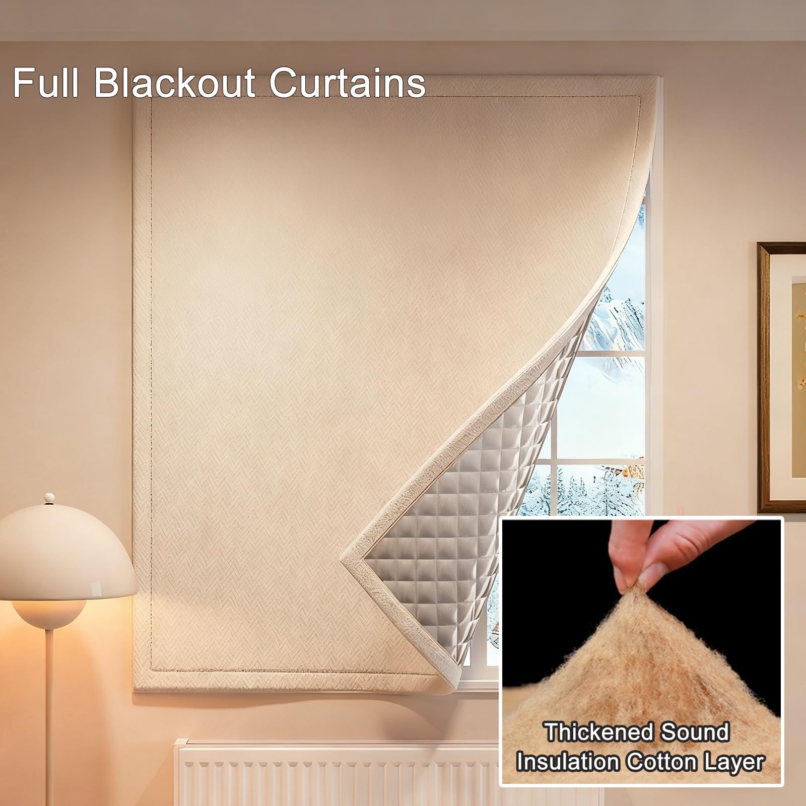 Kit d'isolation de fenêtre pour l'hiver, rideau coupe-vent réduit le bruit et garde la chaleur, facile à installer, protection thermique pour la maison, 120 x 120 cm