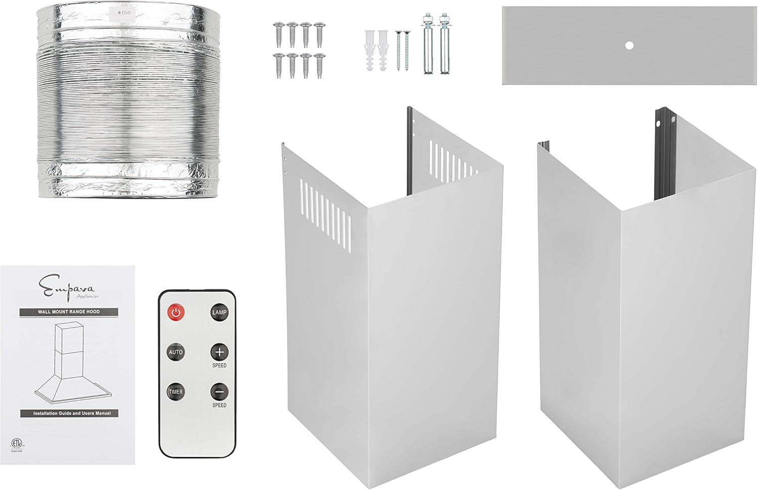 Flаѕh Dеаlѕ - 40% оƒƒ Empava 36 in. 380 CFM Wall Mount Range Hood with Ducted Exhaust Vent Soft Touch Controls-3 Speed Fan-Permanent Filter-LEDs Light in Stainless Steel, 36 Inch, Silver