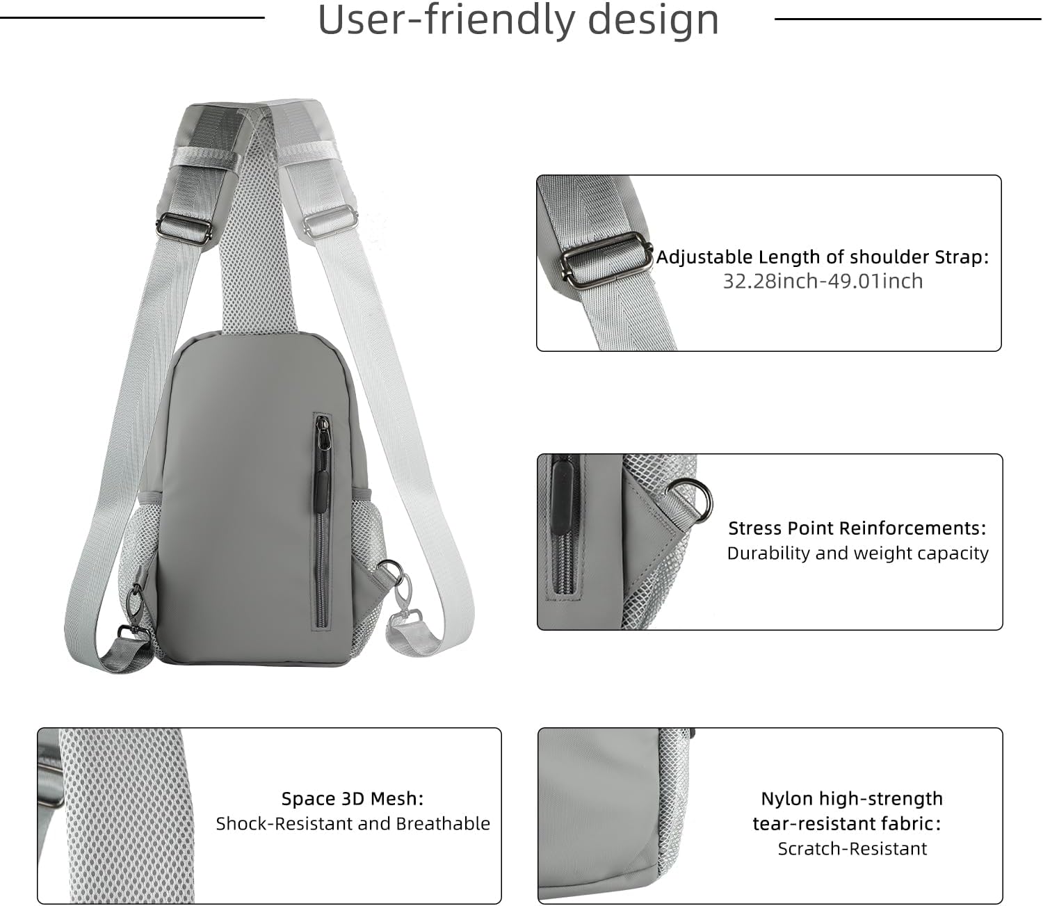 AMJ Cross-body Bag Small Handbag For Men, Shoulder Mini Bag For Women, Travel Chest Daypack for Hiking, Camping, Sports - Image 4