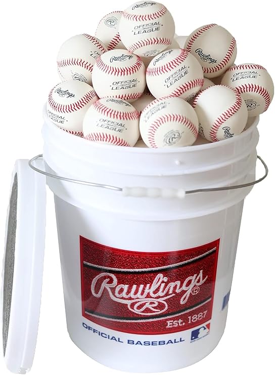 Rawlings | Bucket of 24 Practice Baseballs | ROLB1X | Youth/14U Official League | 24 Count