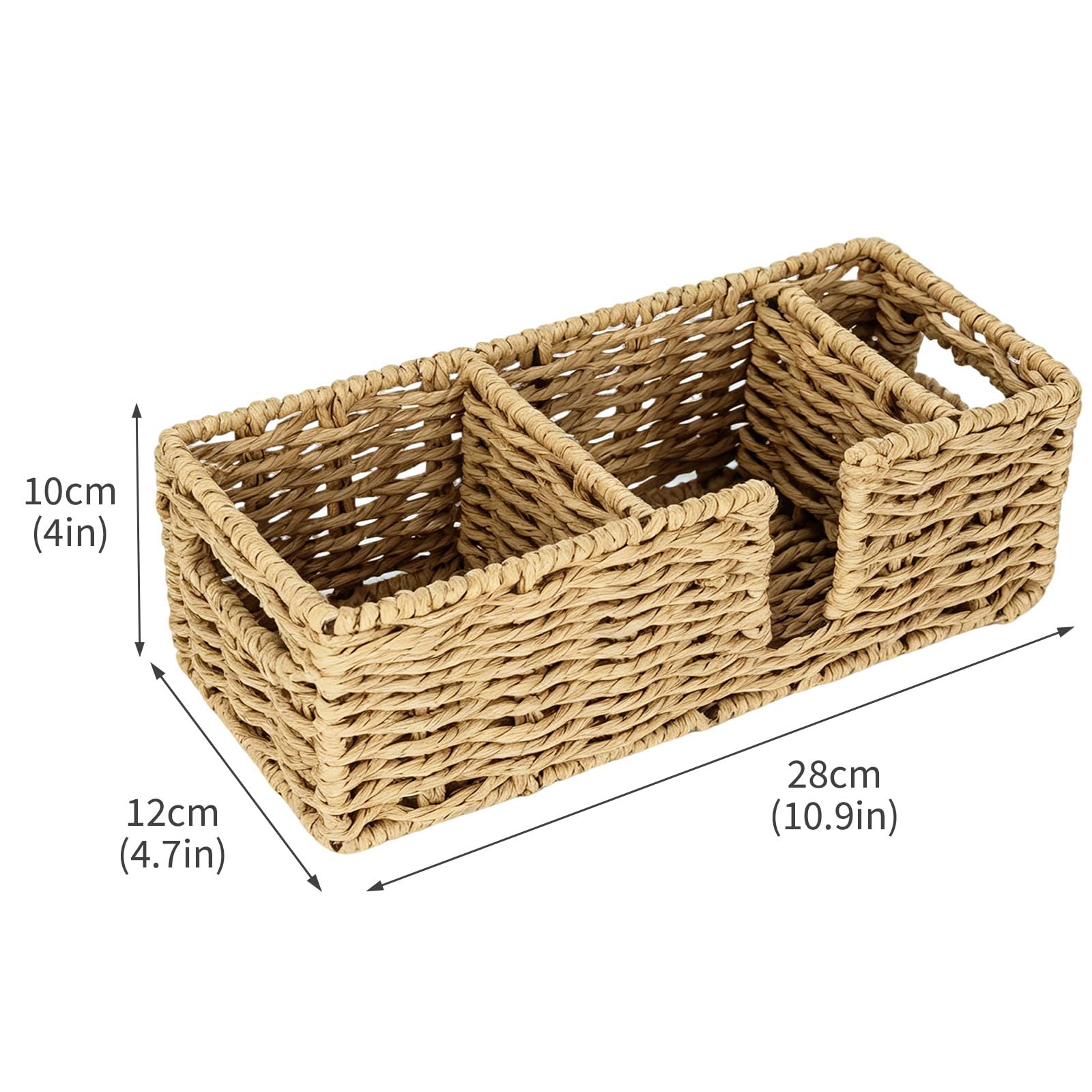 Portabicchieri da caffè e paglia, cestino da appoggio in tessuto a 3 scomparti con manici laterali, tazza e coperchio per bicchieri di carta, agitatori, accessori per bar, casa e ufficio