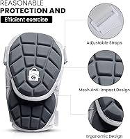 Vista 2 de GETORIUM Coderas de béisbol para bateadores, máxima protección y comodidad, codera de sóftbol con carcasa exterior duradera y diseño ligero