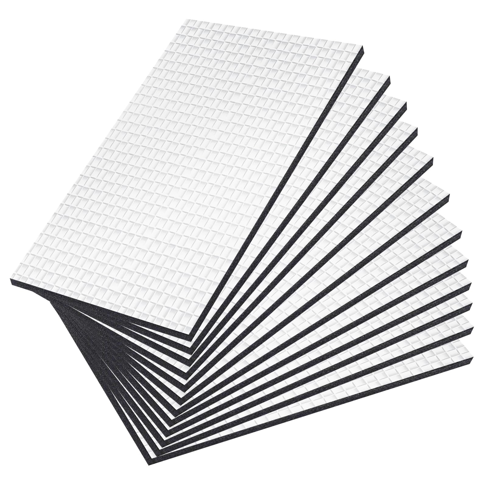 12 STK Dämmmatte Auto Schallschutzmatte Selbstklebend, Dämmplatten Hitzeschutzmatte, Isoliermatte Selbstklebend Schalldämmung für Feuerfest, Feuchtigkeitsfest, Wasserdicht 250x180x5mm