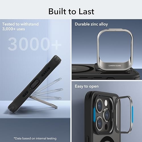 Miniatura 8 de ESR Funda para iPhone 15 Pro, compatible con MagSafe, funda protectora de grado militar, funda para teléfono con soporte integrado, cubierta trasera