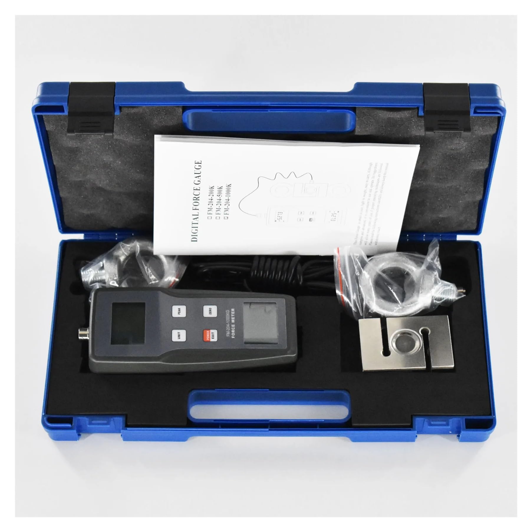 Dynamometr, Tester dynamometru ciągnącego i pchającego o wysokiej dokładności 9800N Cyfrowy miernik siły FM-204-1000K N, kg, lb