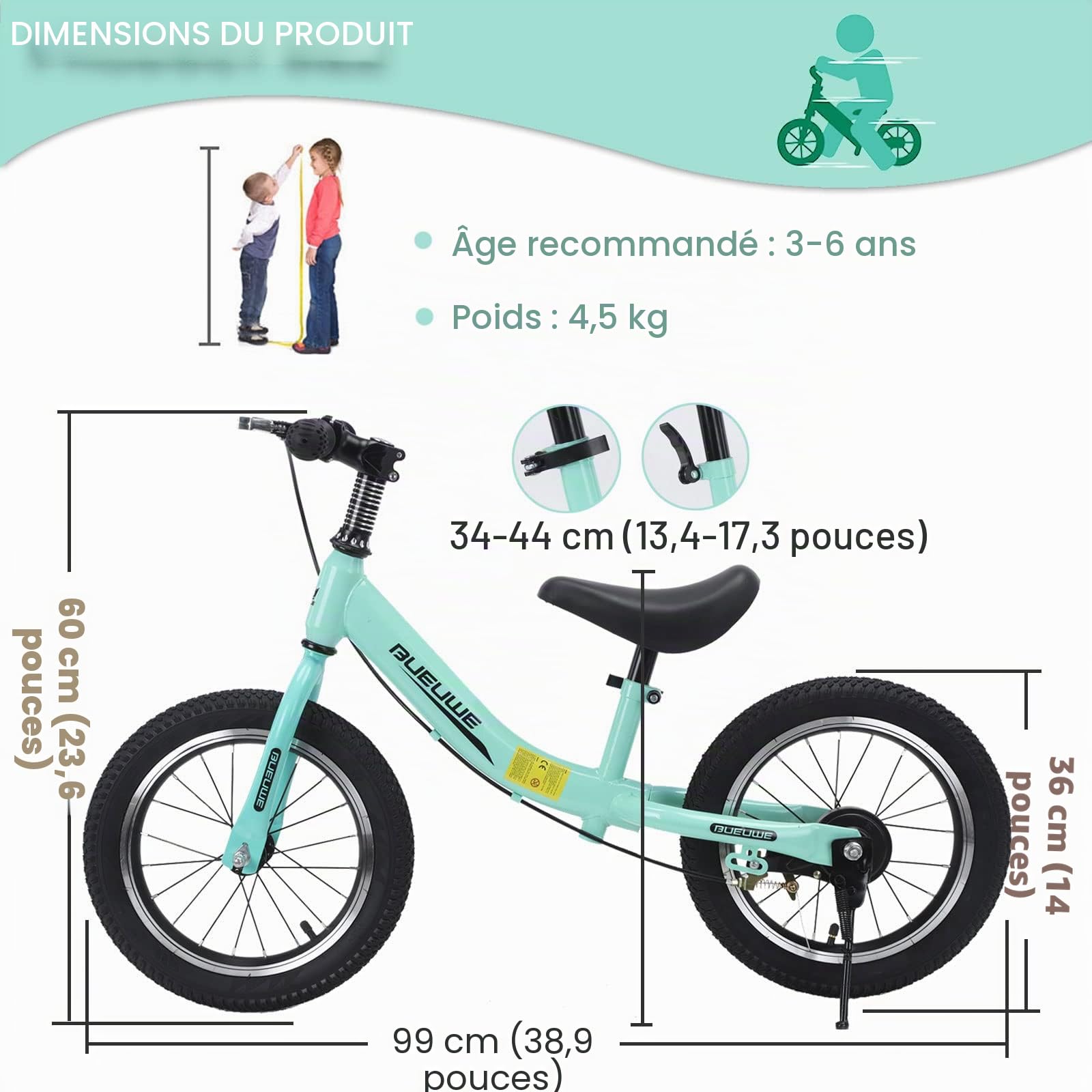 Draisienne d'apprentissage évolutive junior vert 1 - Yvolution