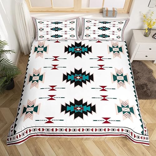 Juego de ropa de cama bohemio occidental, tamaño Queen, funda de edredón azteca, funda de edredón étnica tribal con flecha, decoración de campo, Juego de ropa de cama bohemio occidental, tamaño Queen, funda de edredón azteca, funda de edredón étnica tribal con flecha, decoración de campo,