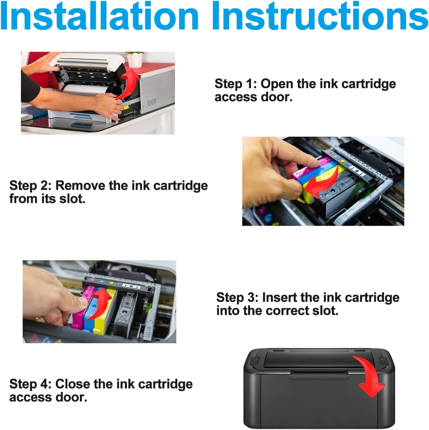 950XL 951XL Ink Cartridges Combo Pack Compatible for HP 950 951 Ink Cartridges Combo Pack Use for OfficeJet Pro 8600 8610 8615 8620 8100 8630 8660 8640 276DW 251DW (Black Cyan Magenta Yellow) 4 Pack