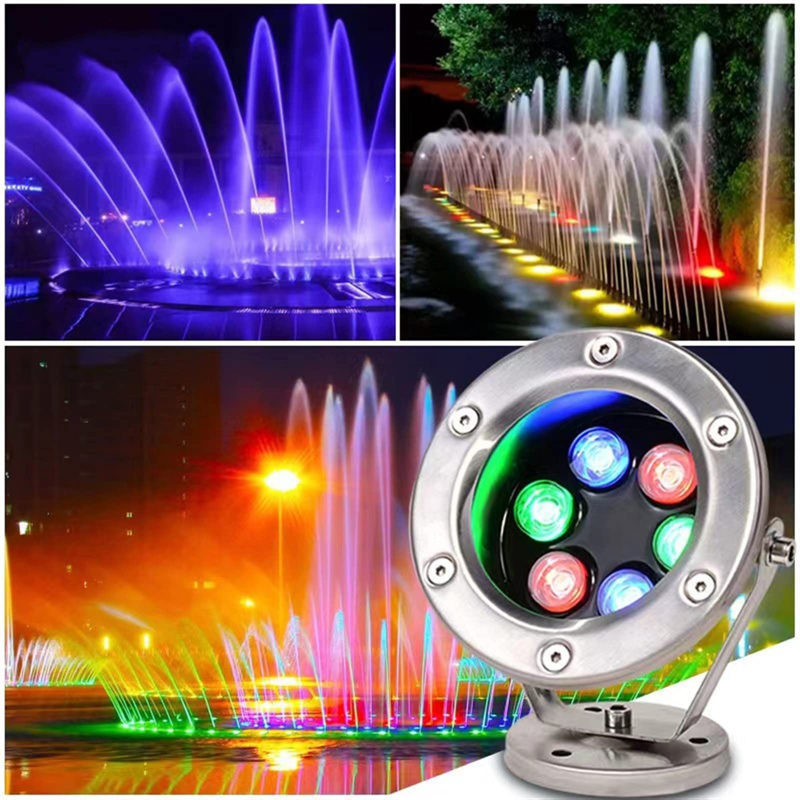 Luz para Piscina DIRIGIÓ Luz submarina 3W 6W 9W 12W 18W 24W 36W RGB Lámpara de noche al aire libre jardín IP68 Paisaje de fiesta de piscina sumergible DC 12V 24V Luces Sumergibles ( Color : Blauw , Si