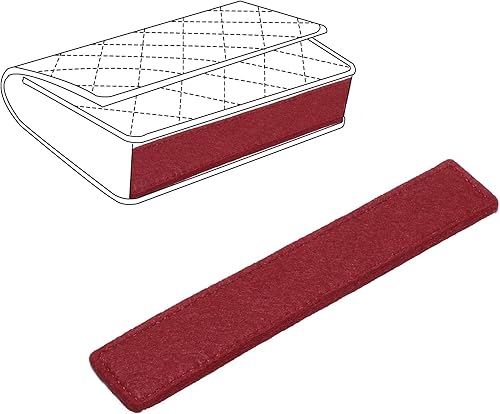 Moldeador de base para bolso WOC, protector de fieltro e inserto para cartera en bolsa de cadena, máxima protección y soporte (vino, 7 x 1.2