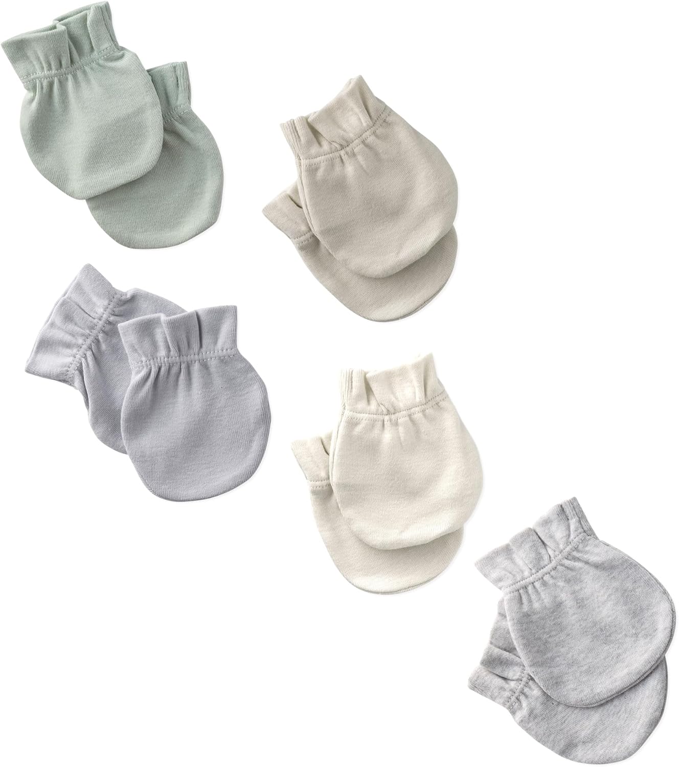 Morgan 5-Pack Baby Mittens 100% Organic Cotton No Scratch Mittens for Newborn Baby Boys & Girls​