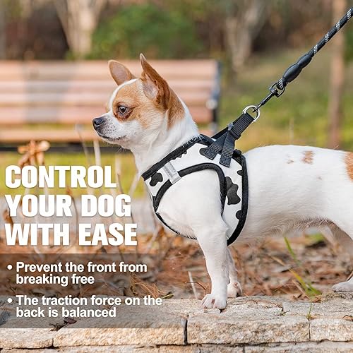 Miniatura 166 de BEAUTYZOO Juego de arnés y correa para perro, arnés reflectante para perro, sin tirones, sin estrangulamiento, para perros pequeños, medianos