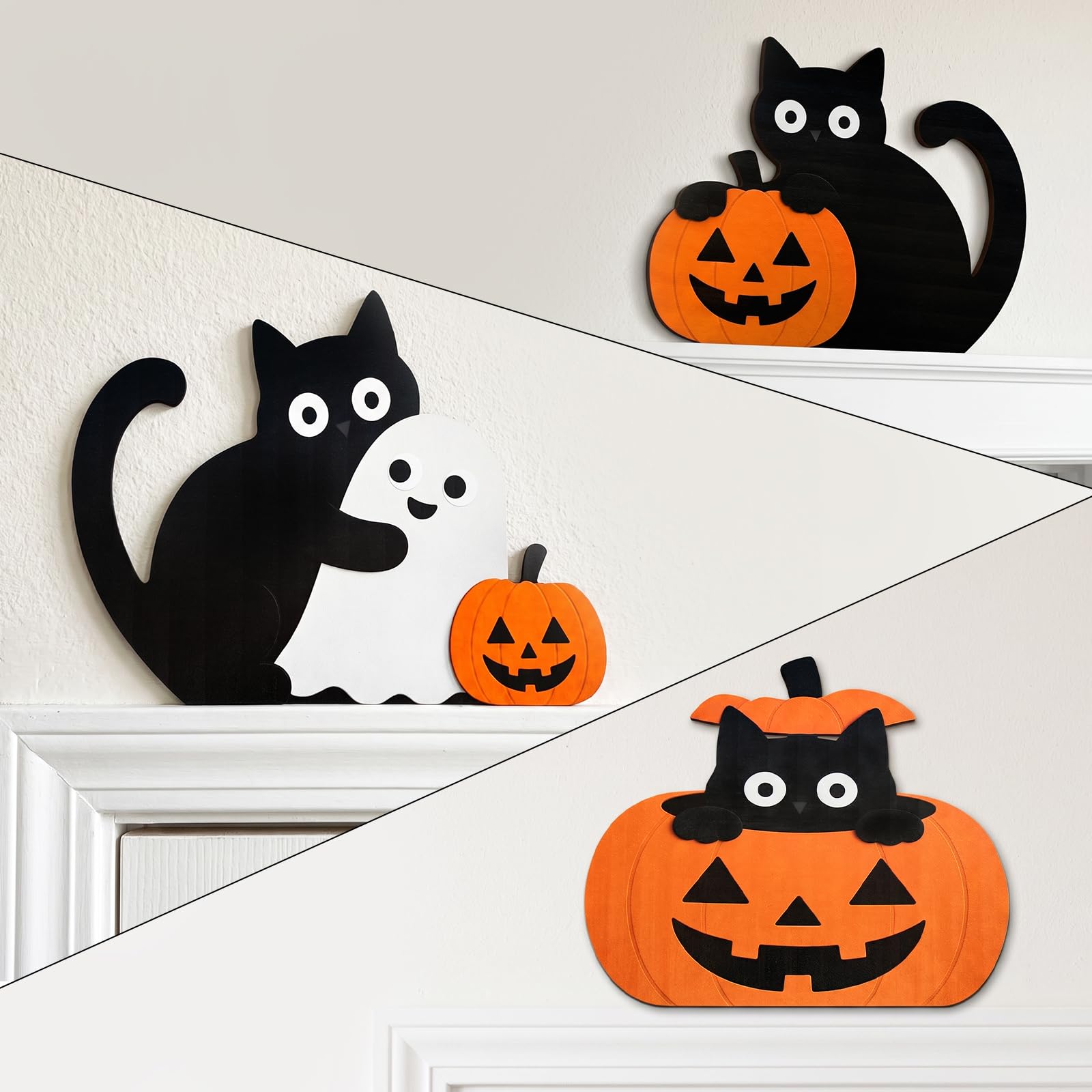 Lucky Merit Black Cat Halloween Decor--3 Pcs