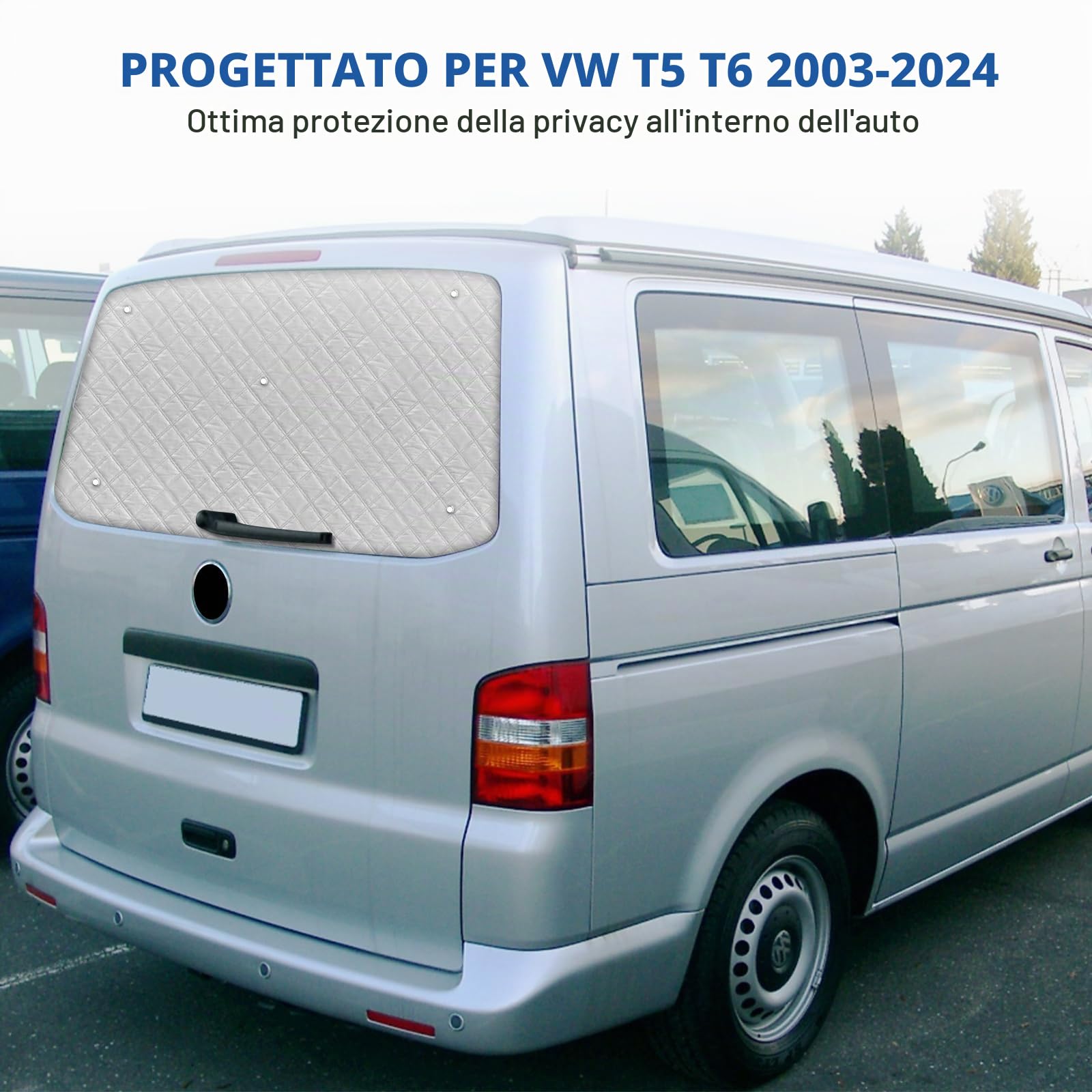 Parasole per Lunotto Posteriore Auto per VW T5 T6 2003-2024, una Porta Copri Sole Lunotto Posteriore Tenda Parasole Protezione Solare Anti - UV