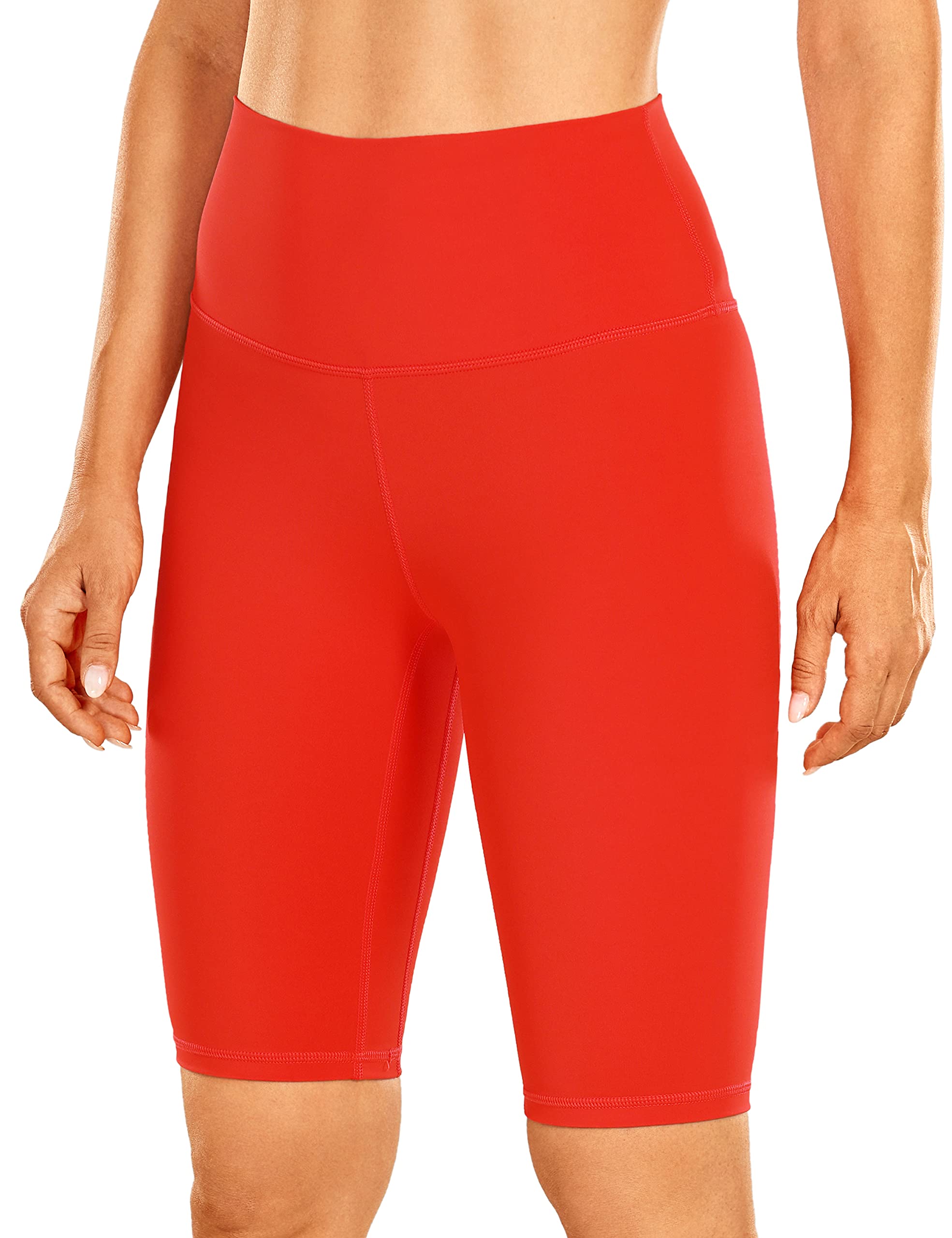 CRZ YOGAWomen's Naked Feeling Yoga Shorts - 10 Inches High Waist Biker Shorts Fitness Workout Cycling Shorts