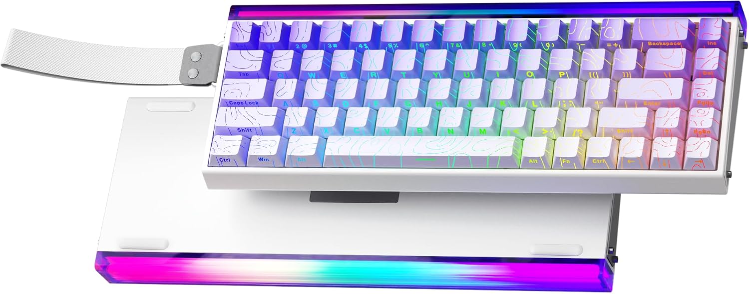 AULA HERO 68 HE Wired Gaming Keyboard, Hall Effect Keyboard with Magnetic Switch, Rapid Trigger Mode, 8KHz Polling Rate,Side Printed PBT Keycaps, RGB Lightbox&Backlit, 65% Small Keyboards for Gamer/PC