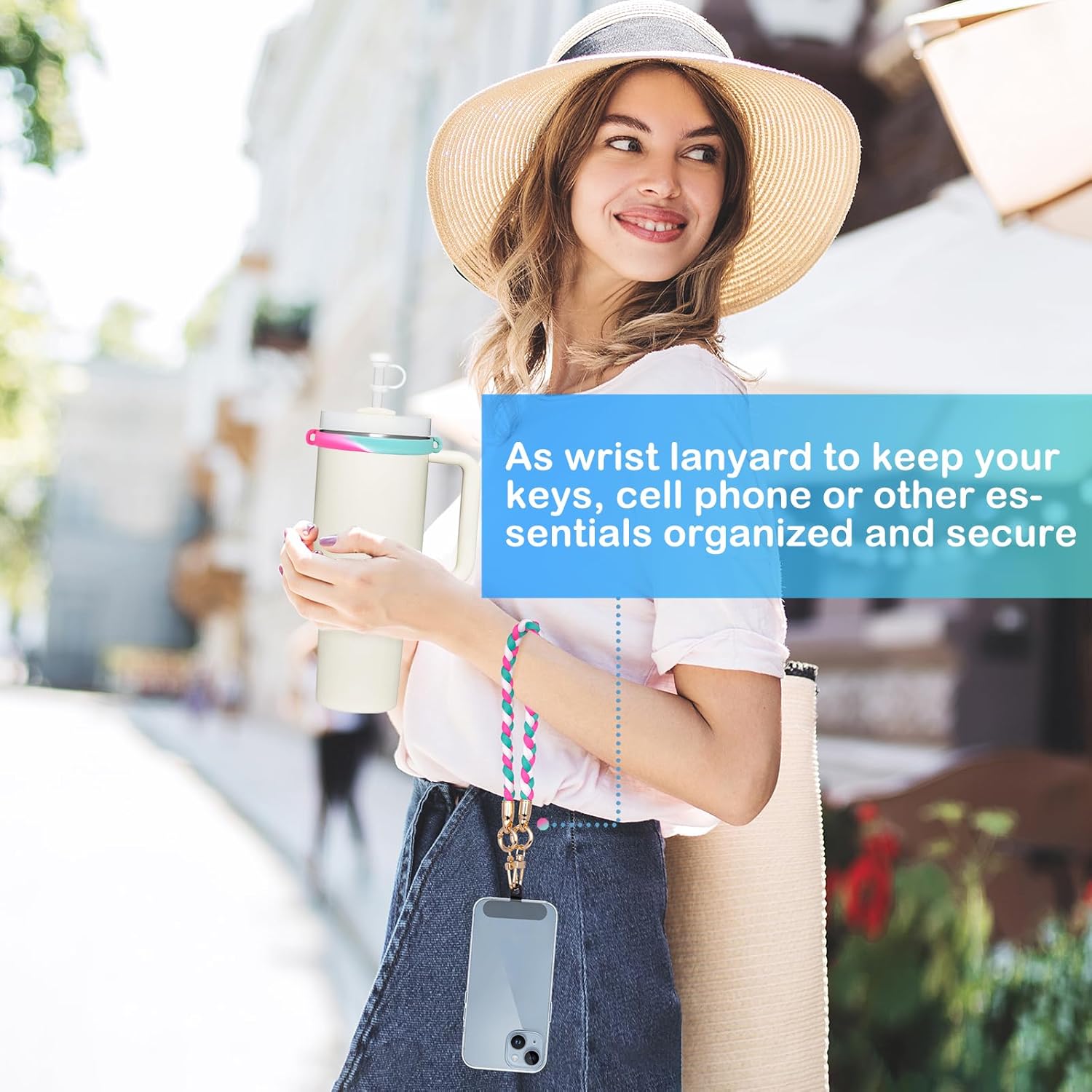 HEYSKAY Water Bottle Handle with Strap for Stanley 12-40oz Tumbler Owala 24-40oz Water Bottle Strap Stanley Cup Accessories - Image 5