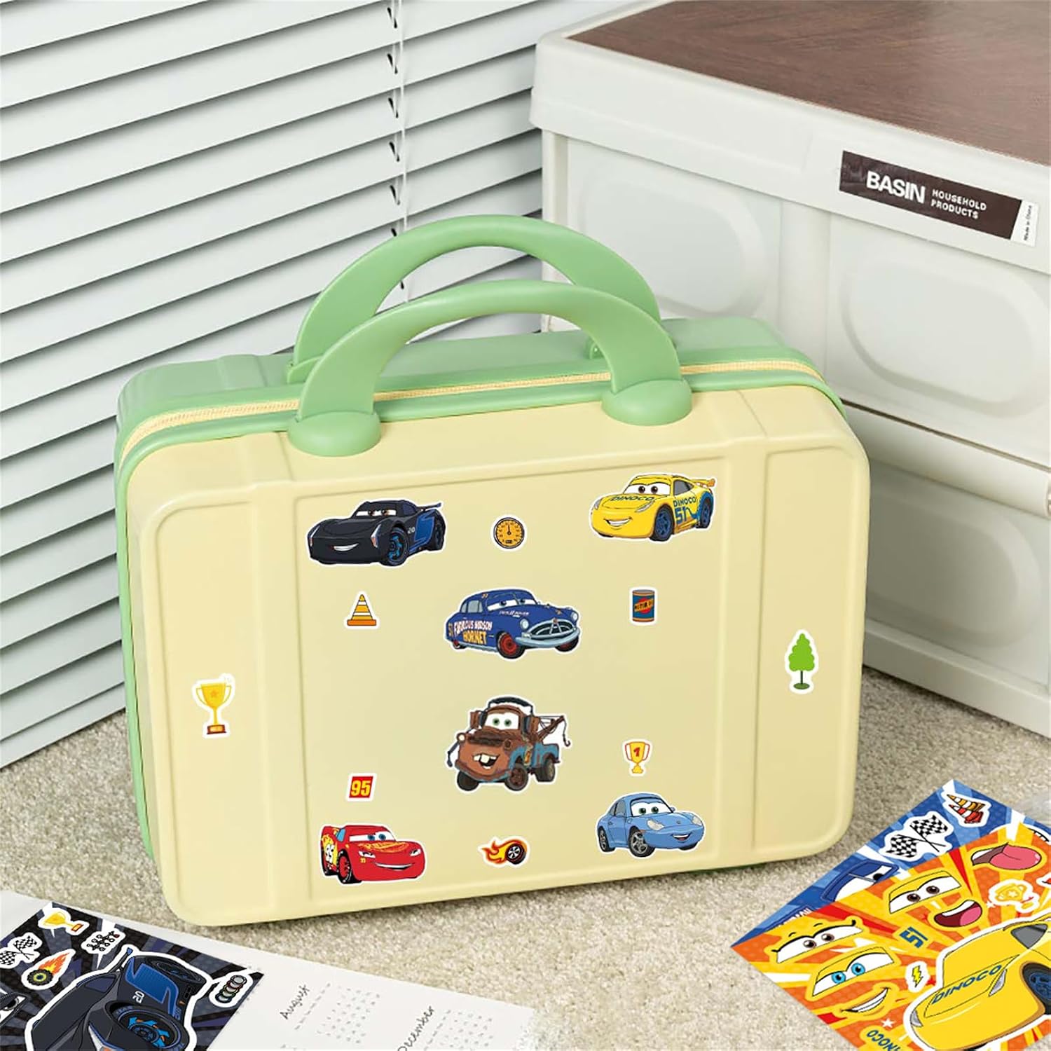 24Sheets Make-a-face Cartoon Cars Sticker for Kids,Make Your Own Mixed & Matched with 8 Designed Characters Sticker for Birthday Party Supplies Favors Class Reward Make Your Own Stickers (cars24) image 5