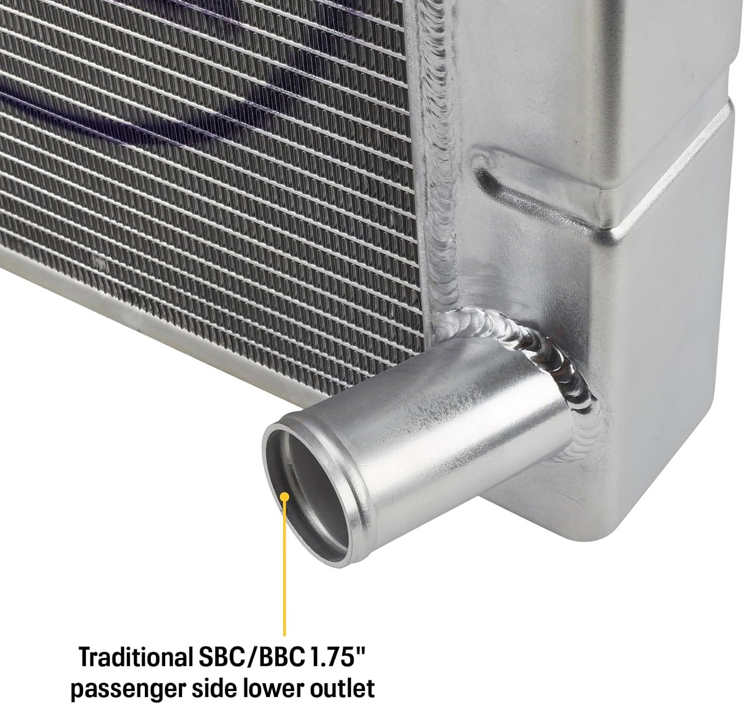 Speedway Motors Chevrolet SBC/BBC Universal Lightweight Aluminum Radiator, 28 Inch Width, Premium Performance with Maximum Cooling, Easy Installation to any Build