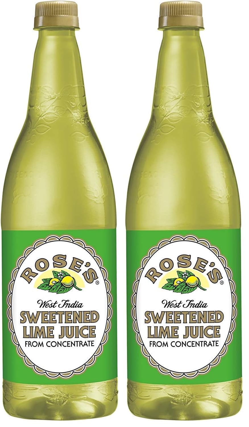 Rose's Sweetened Lime Juice, 1 L bottles (33.8 fl. oz. 1 qt.1.8 fl. oz.) (2 pack)
