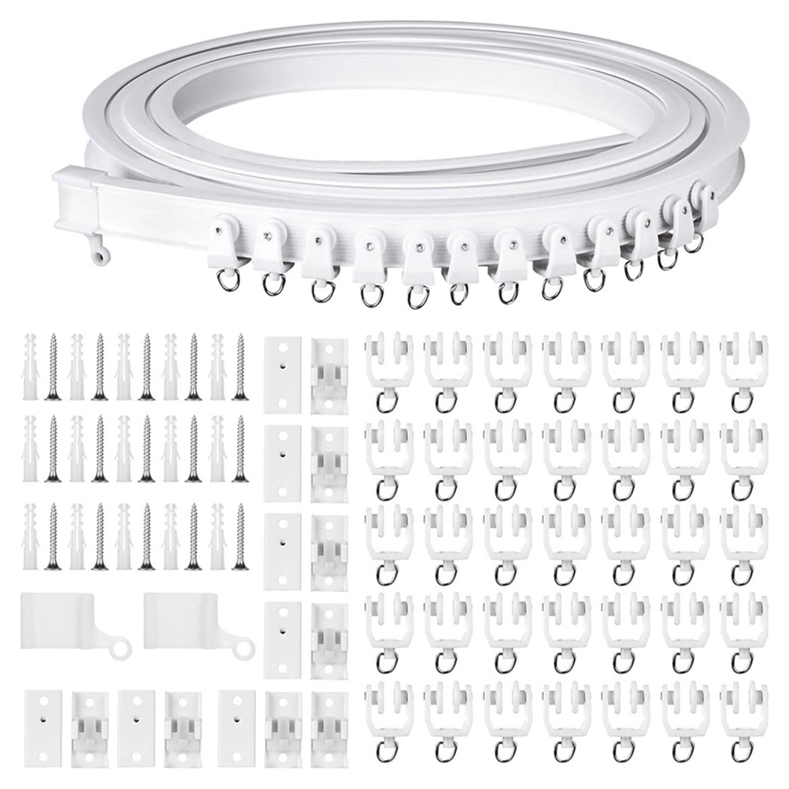5 Meter Curtain Track Ceiling Fixtures with Quiet Operate Completing with Mounting Accessories Set for Easy Installation Multipurpose Curtain Rails