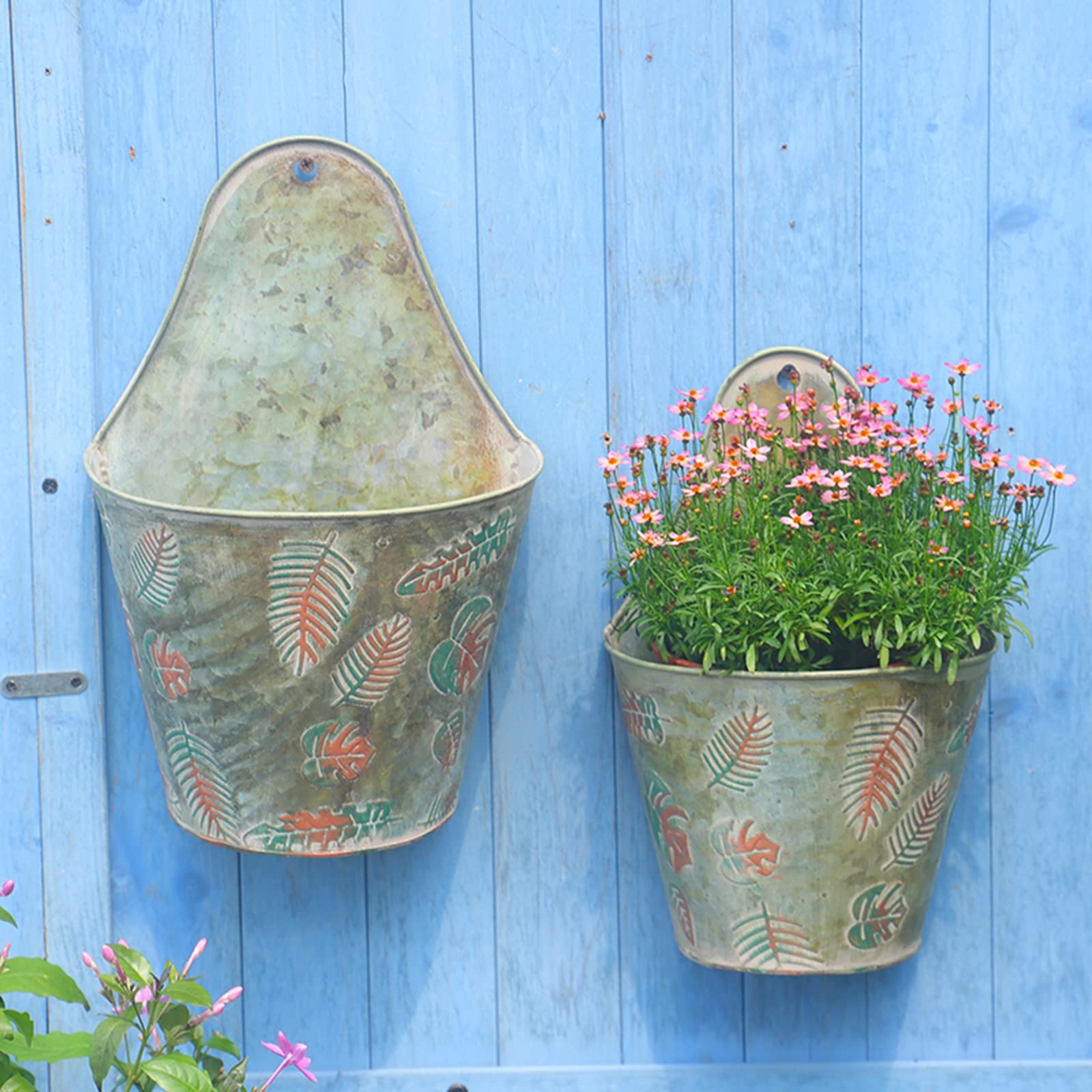 HASMI Jardiniere Balcon Pot de Fleur de Fer en métal Suspendu Planteur Suspendu Jardinage Mural de Jardin garçon de Fleurs for Balcon extérieurs Balcon Patio Pot Suspendu Plante Interieur