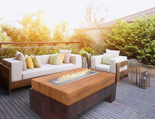 Miniatura 7 de Skyflame Sartén y quemador lineal de acero inoxidable con tapa de quemador, 36 x 6 pulgadas