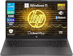 HP 250 G10, Pc Portatile Notebook, Display Full HD da 15,6", cpu Intel i3-1315u 6 Core fino a 4.5Ghz, Ram 16 Gb, SSD 512 Gb, W11, Pacchetto Libre Office, Computer Portatile Pronto all'uso