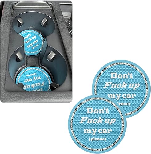 Miniatura 5 de BEYPOVK Paquete de 2 posavasos para automóvil, tapetes universales de silicona antideslizantes para automóvil, divertidos accesorios para el
