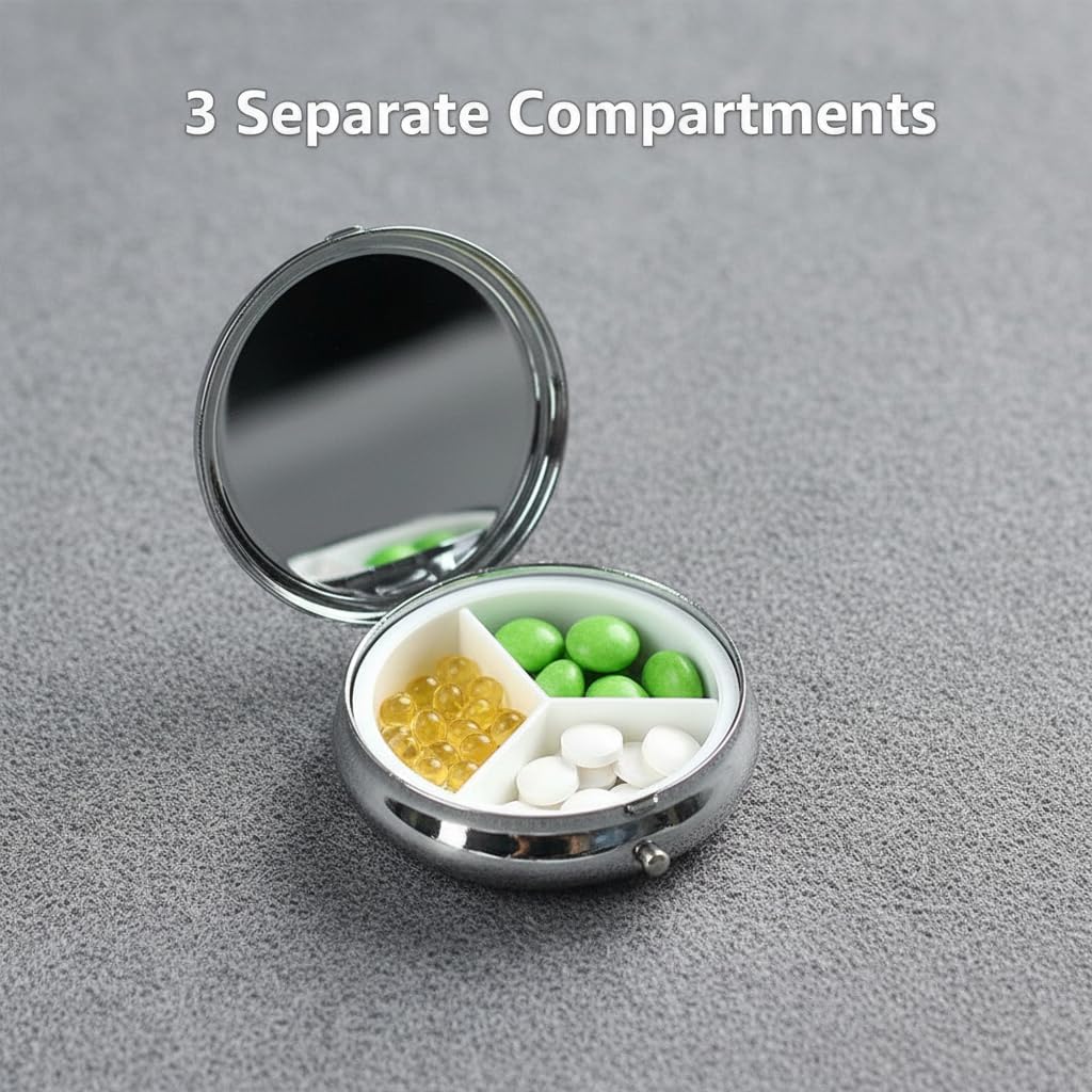 Miniature Schnauzer Dog Small Box for Pill,3 Compartment Pill Case Travel Medicine,Portable Pocket or Purse Pill Organizer Container Holder Hold Vitamins, Medication, Fish Oil Supplements image 4