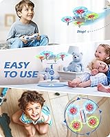 Vista 2 de D23 DEERC Drones para niños principiantes, mini dron LED RC con retención de altitud, modo sin cabeza, cuadricóptero con cámara WiFi HD FPV 720P