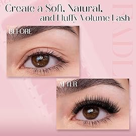 FADLASH Easy Fan Lash Extension 3D Effect Fluffy Rapid Volume Three Layers Easy Fan 2D~10D Eyelash Extensions Automatic Blooming Easy Fan Lashes D Curl (0.05D 14-18mm Mixed)