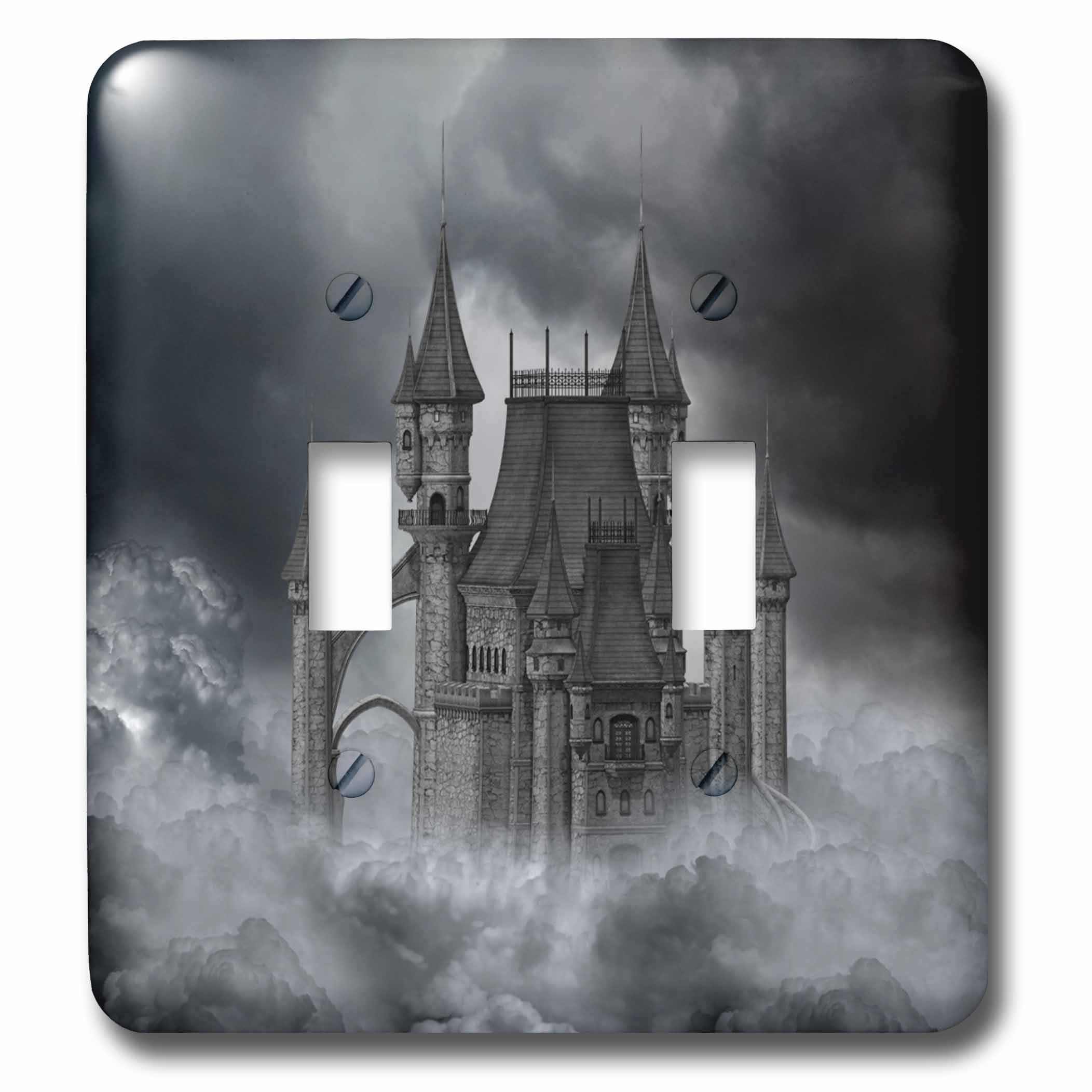 Interrupteur à baïonnette noir 3dRose LSP_172931_2 avec décor de château