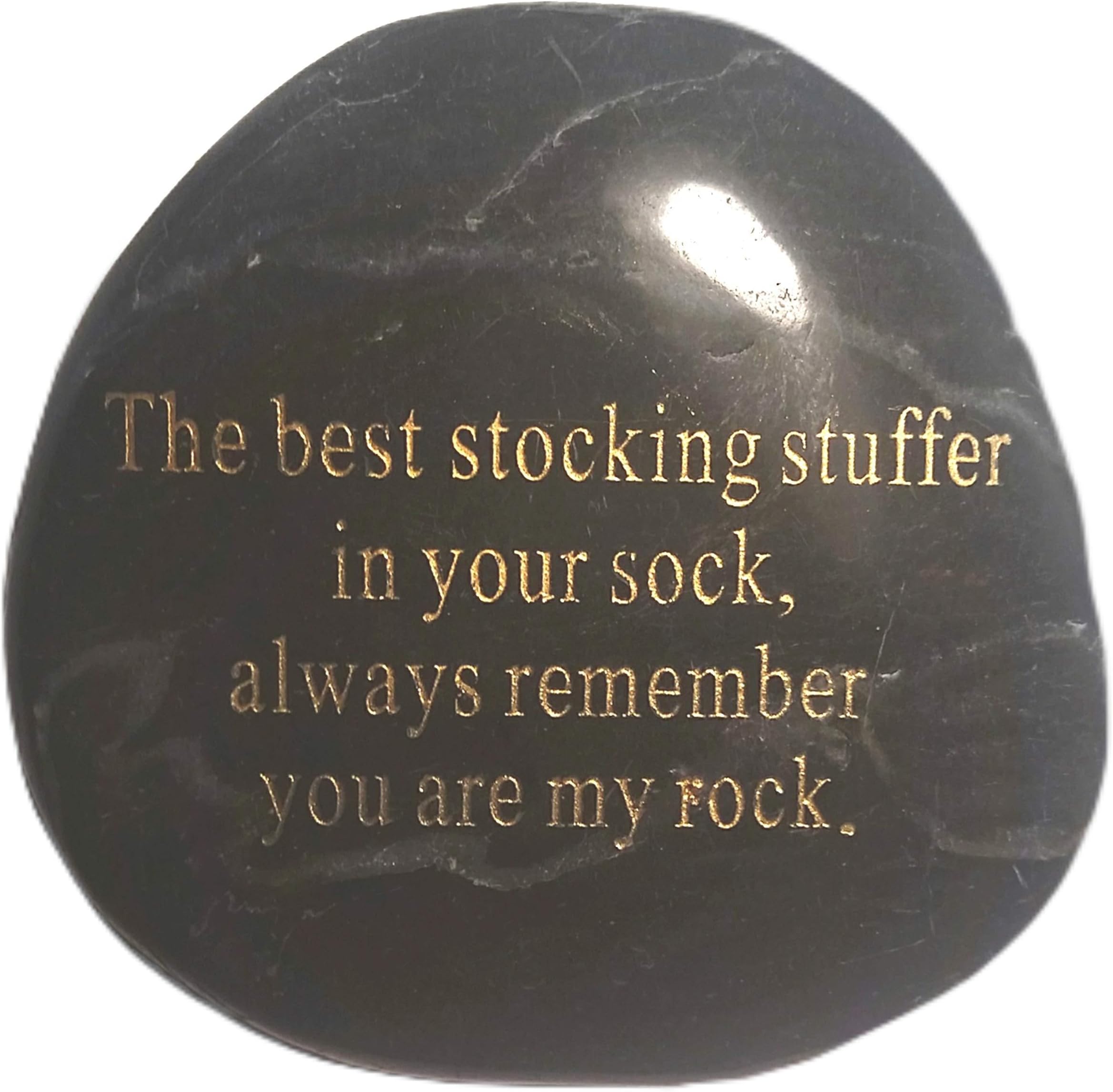The best stocking stuffer in Your sock, always remember, you are my rock, engraved rock (Black)
