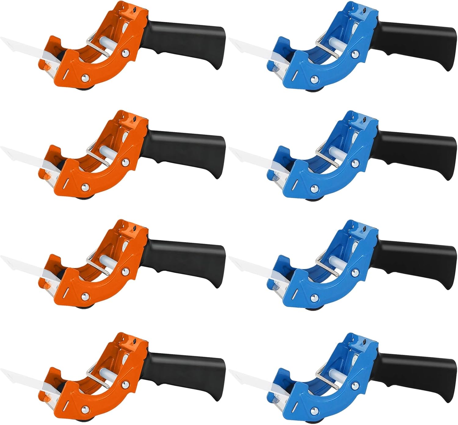 8 Pack Tape Gun for Packing Boxes, 3 inch Packaging Tape Dispenser with Quick Load for Packaging and Box Sealing Industrial Durability