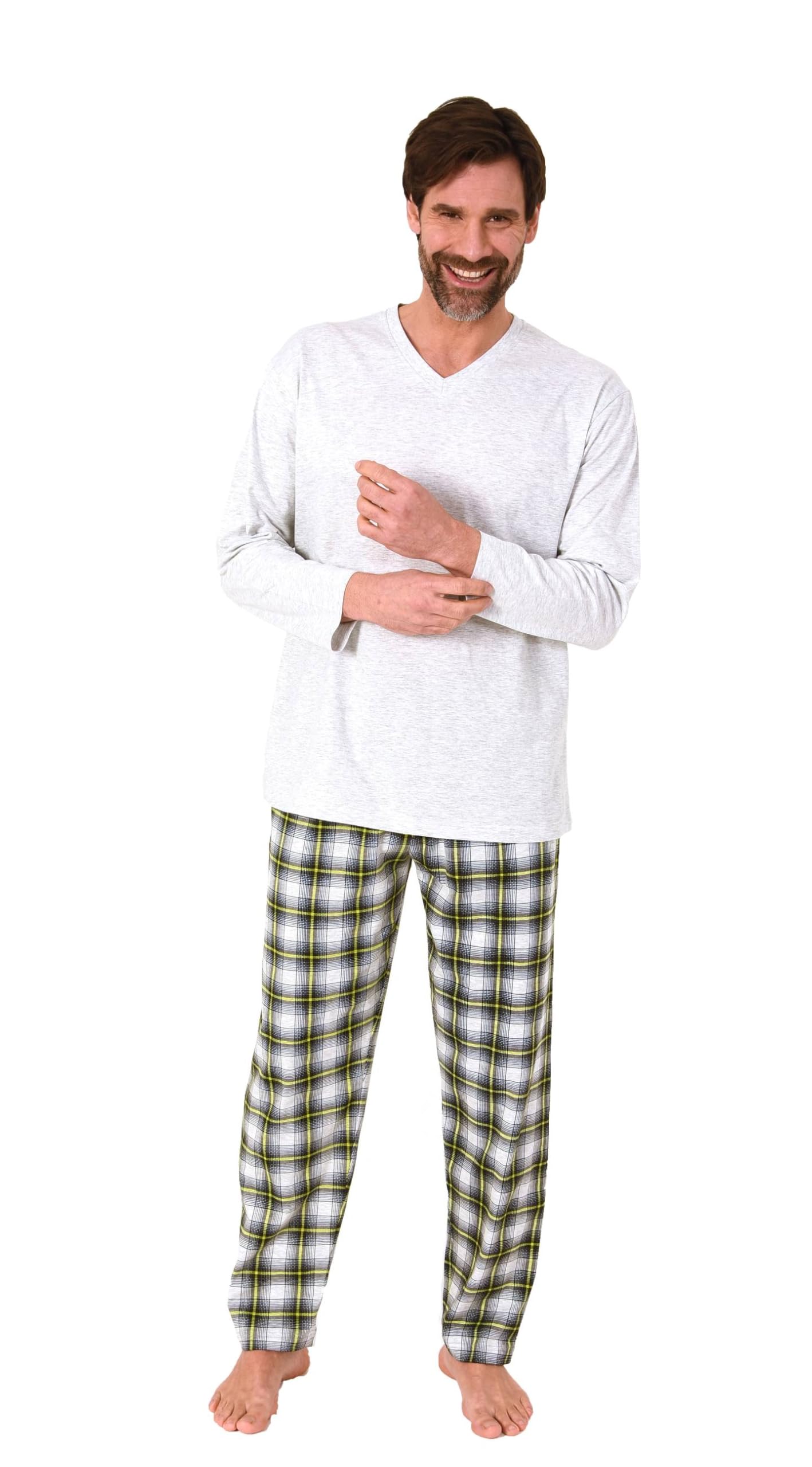 Pantalon pyjama en jersey aspect carreaux avec haut assorti gris chiné