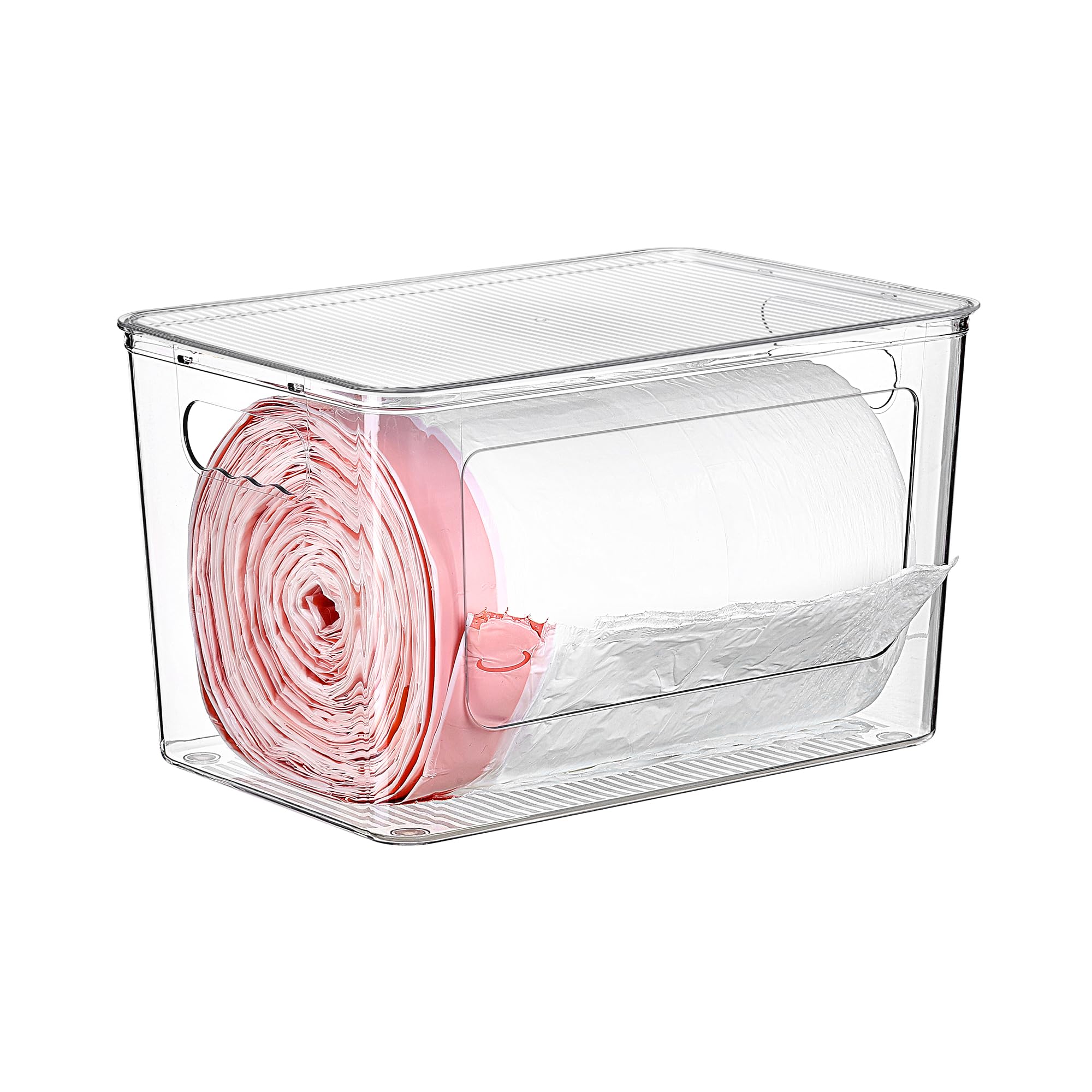 Vtopmart 1 Pack Clear Trash Bag Holder, Stackable Garbage Bag Dispenser