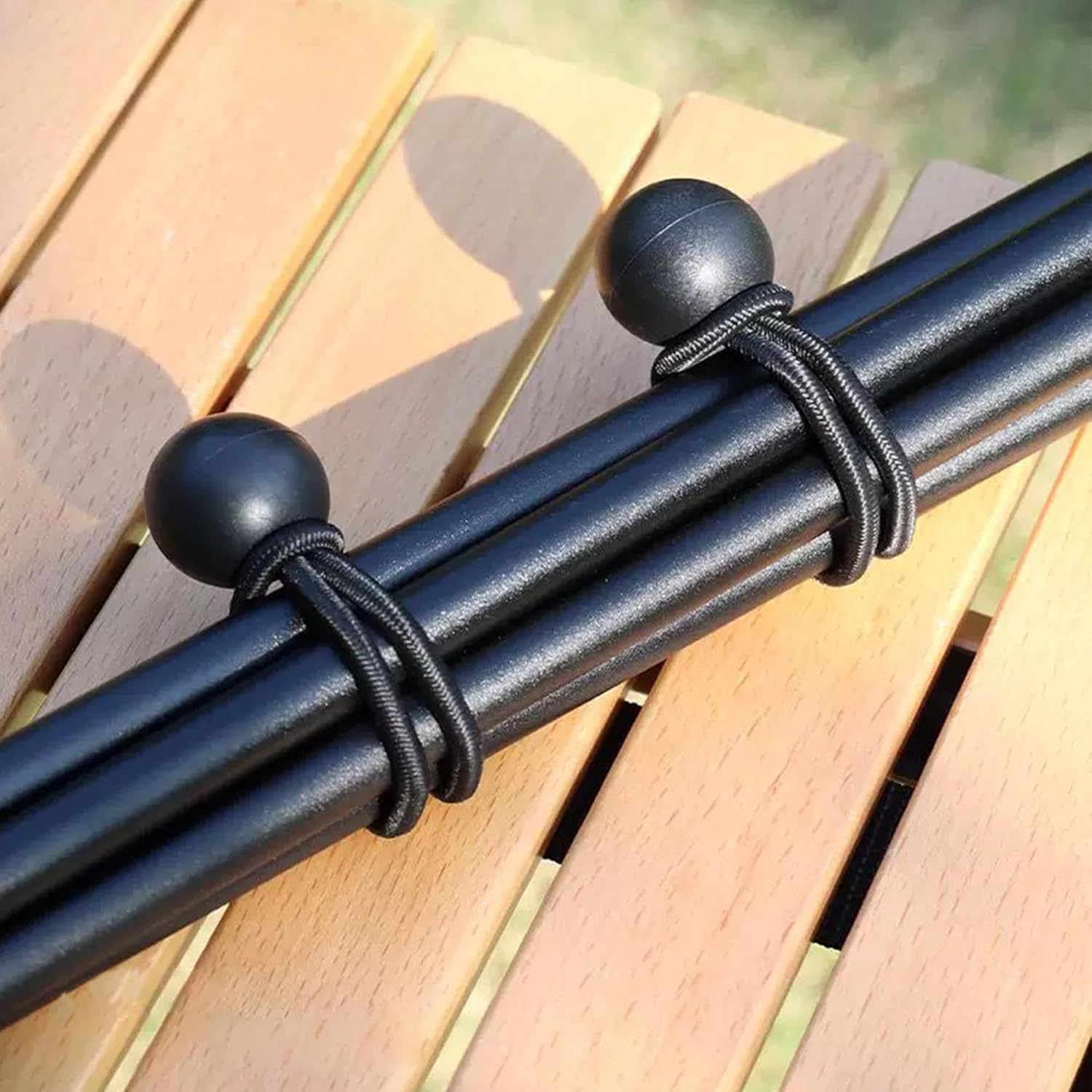 5PCS Universal Bungee Tie Down, Elastic Straps for Exterior Roller Shade, Roller-up Blinds Tie Down for Outdoor Indoor Blinds, 4" Replacement Parts (Black)