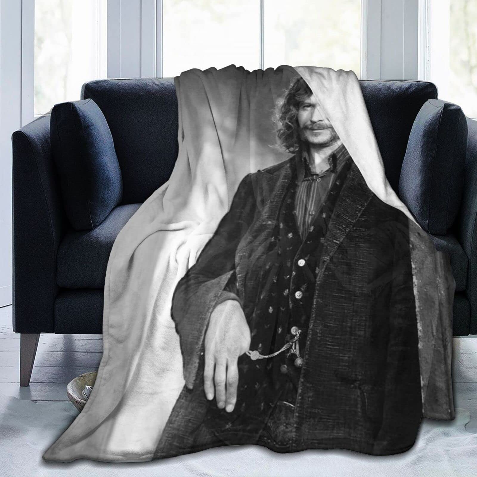 Realreolly Gary Oldman Flannel Blanket Soft Lap Blankets Anti Pilling air Conditioning Blanket Decor for Sofa Living Room Bedroom - 3sizes