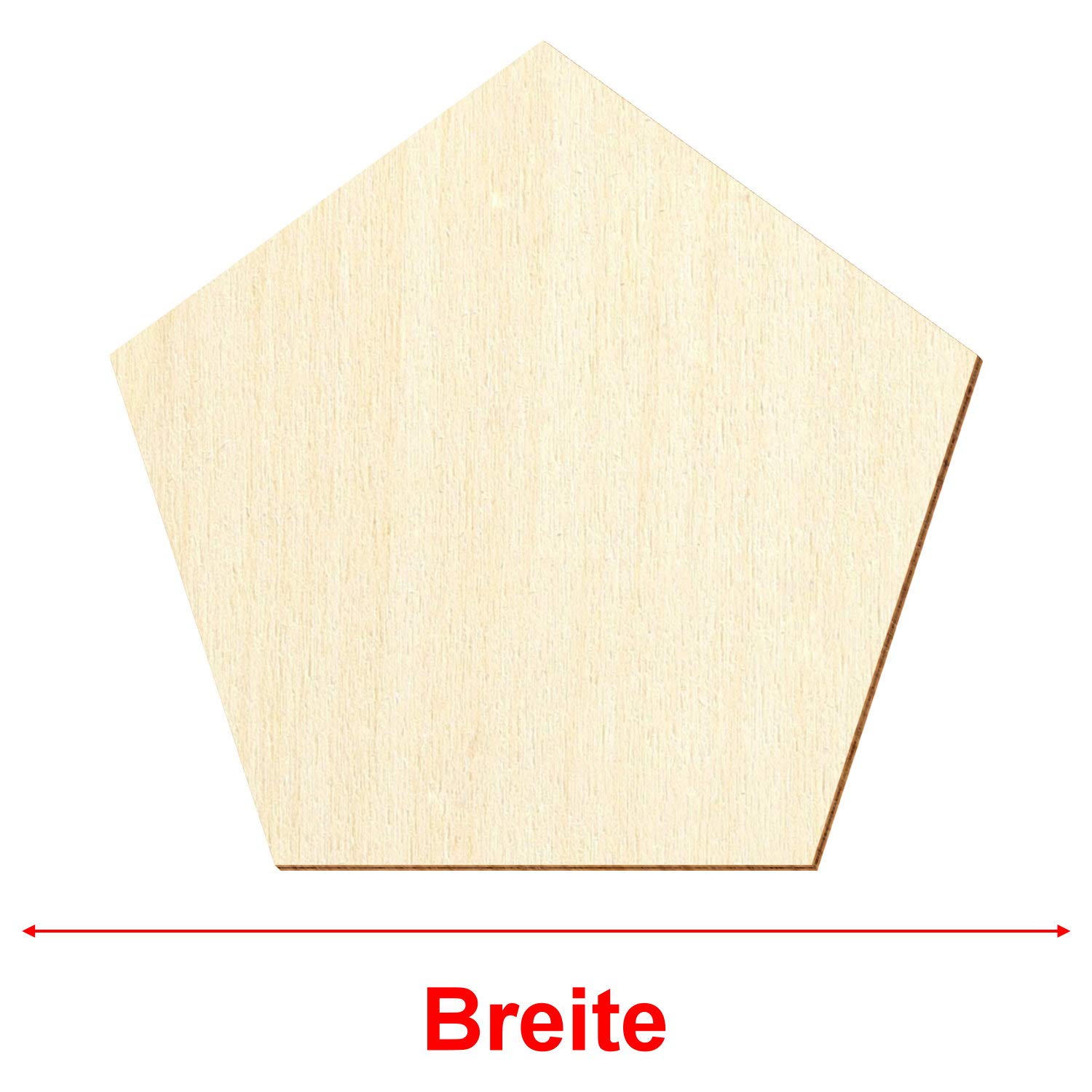 Holz Pentagon Fünfeck - Deko Basteln 3-50cm, Größe:12cm, Pack mit:25 Stück